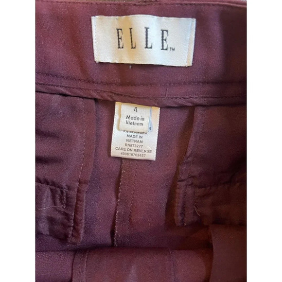 Elle Burgundy Cropped/Ankle Women’s Pants Size 4‎ - Picture 3 of 4